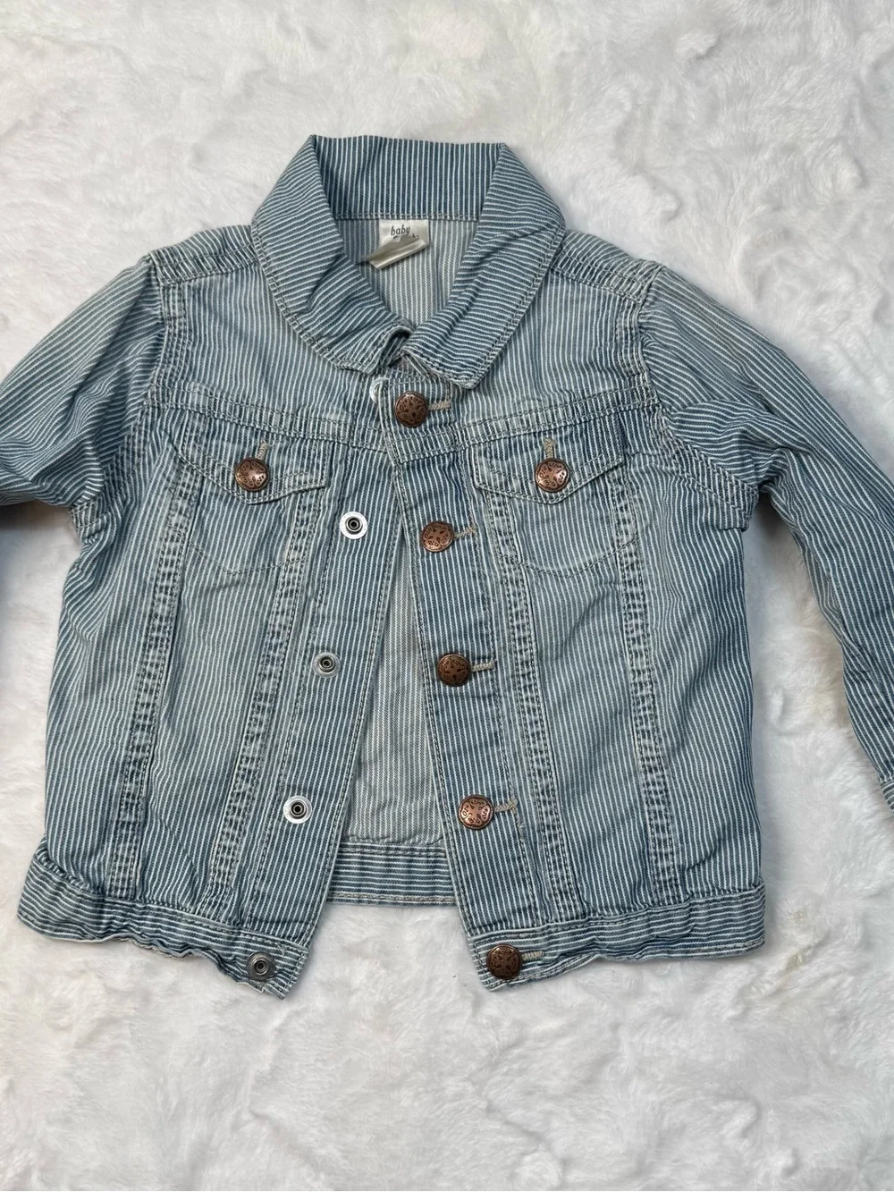 Striped Blue Denim Jacket for Kids by baby B’gosh